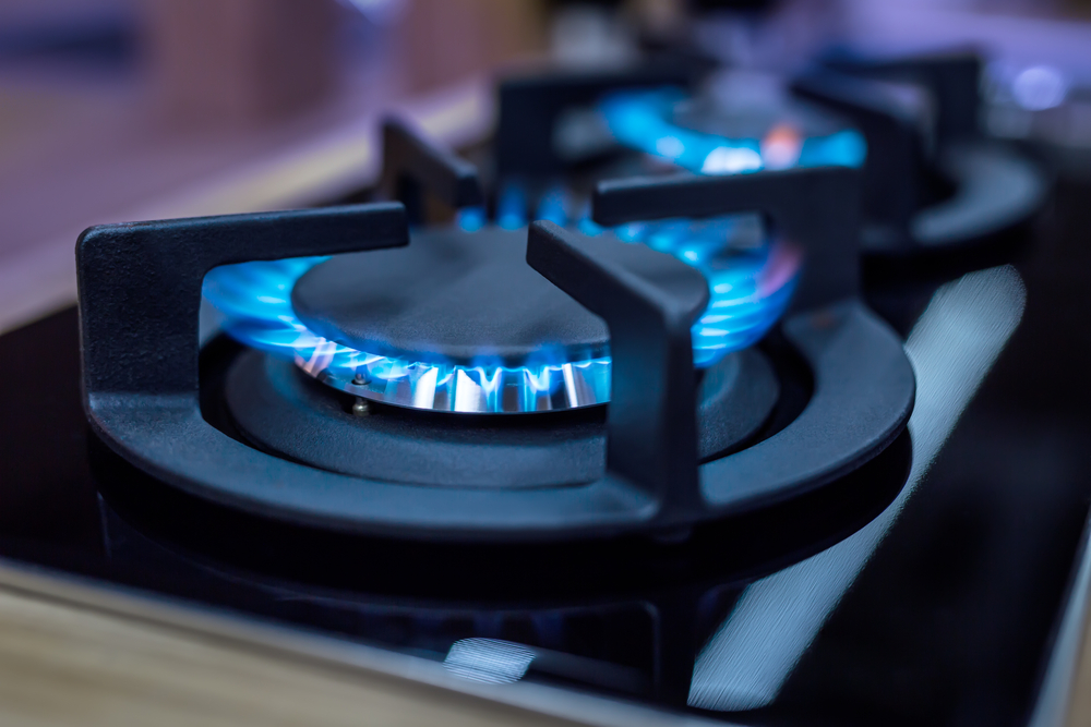 Cooking With a Blue Flame of Propane