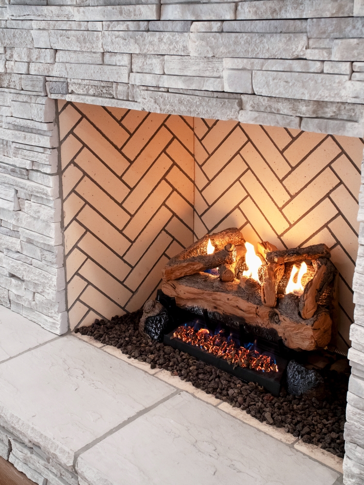Propane Fireplace Made to Look Like Wood